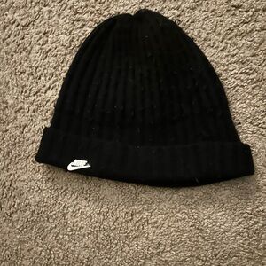 Nike Black Ribbed Knit Hat
